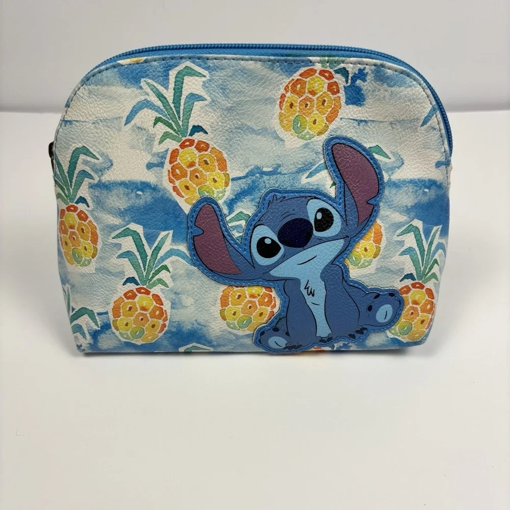Disney‎ Lilo & Stitch Makeup Bag Cosmetic Pouch Travel Tote Pineapple
